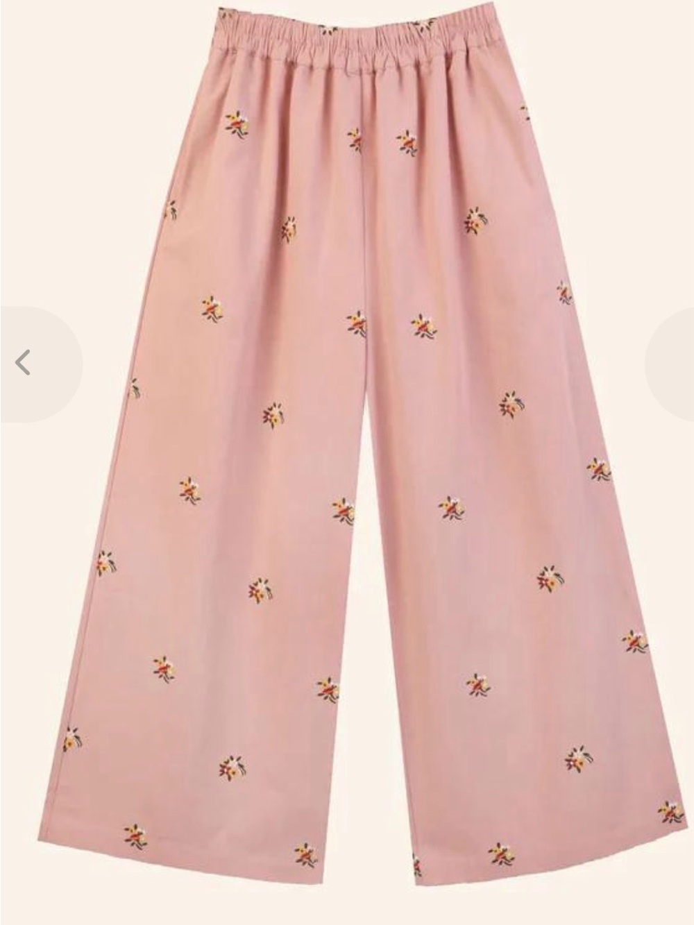 Meadows Pink Floral wide leg pants - Anthropologie